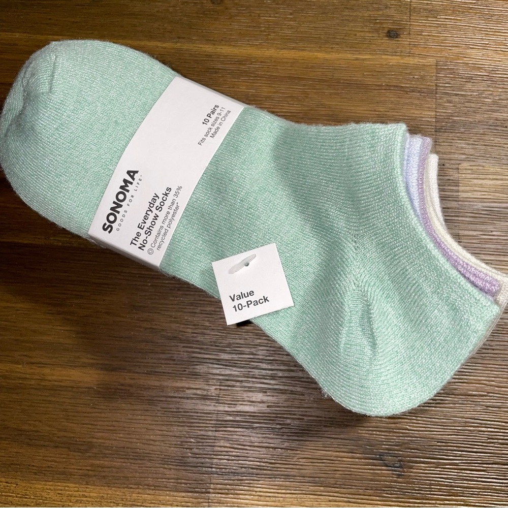 ⭐️FWP No-Show Socks - 10 pair pack - NWT - Pastel Mix - Picture 8 of 8